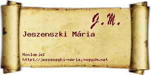 Jeszenszki Mária névjegykártya