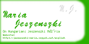 maria jeszenszki business card